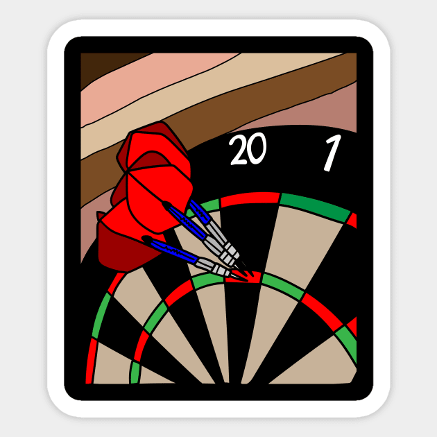 Dartboard Dart Player With Darts Arrows Sticker by flofin